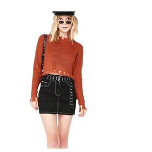 Full circle trends crop knit sweater for Fall Autumn Winter
